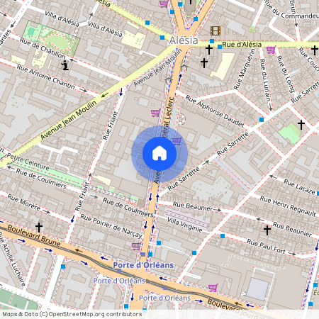 Avenue General Leclerc betwn Rue d'Alesia et Place Denfert Rochereau 75014 Paris (14e arrondissement)