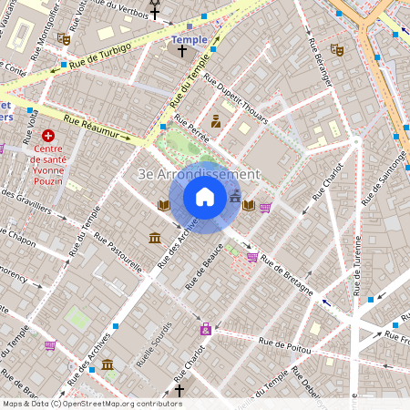 Rue des archives et Rue de Bretagne 75003 Paris (3e arrondissement)