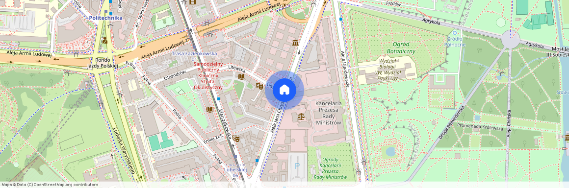 Warszawa, Śródmieście, Ujazdów, Szucha, Jana, Chrystiana, al.