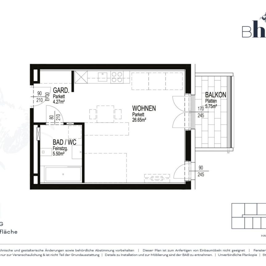 Moderne 1-Zimmer-Wohnung mit Balkon nähe Hummelhofwald in Linz zu vermieten! (Top 1.11) - Foto 1
