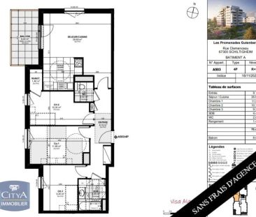 Appartement à louer 4 pièces 75.4m² - Photo 1