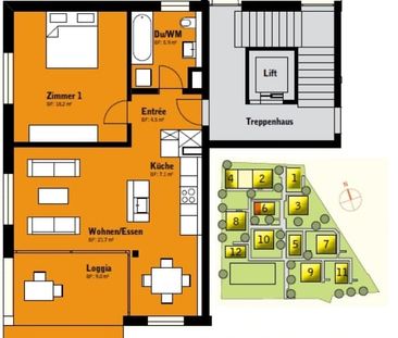 2.5 Zimmer, 58 m², EG - Foto 6