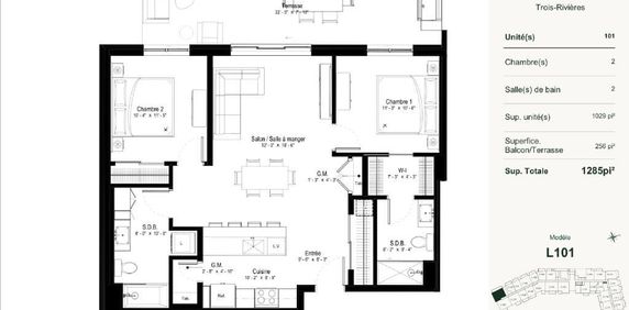 Aera Trois-Rivières | Condos 4 1/2 d'inspiration hôtelière à louer - appartement / logement - Photo 2