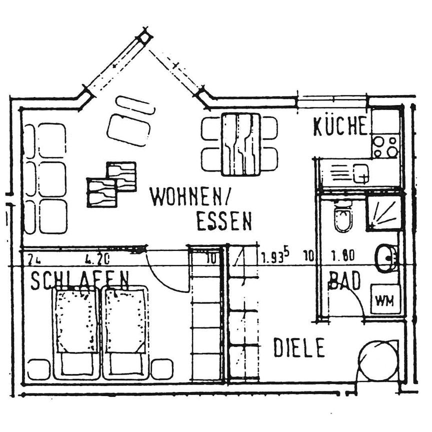 2-Raum-Wohnung, 46,3 m² im 1. OG, ruhige Lage in Gera-Aga - Photo 1