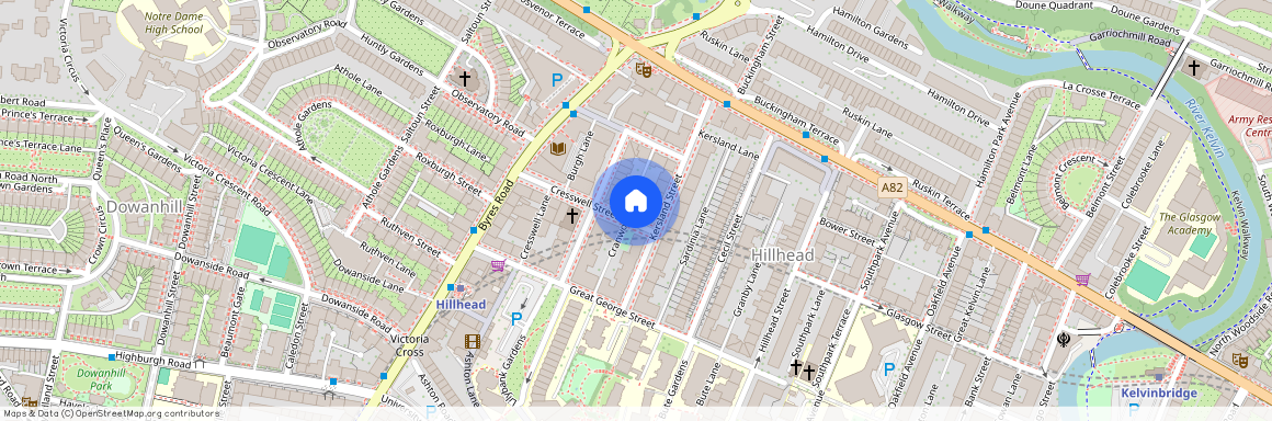 Flat B/R, 6 Cresswell Street, Hillhead, West End