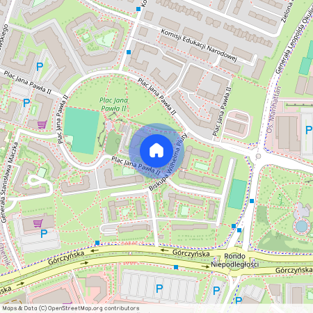 brak dzielnicy, Gorzów Wielkopolski, Pl. Jana Pawła Ii