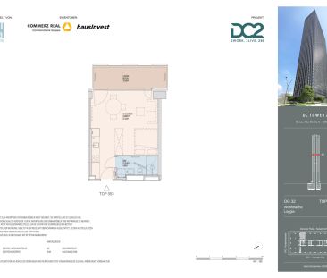 DC2 Tower: SKY RESIDENCES - 1 Zimmer: 32 Etage - Photo 3