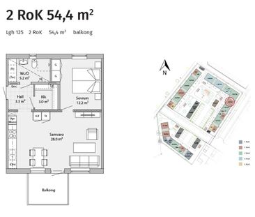 Lgh 125 - 2rok - 54,4m² - Photo 1