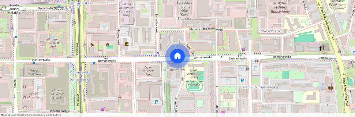ul. Domaniewska, Ksawerów, Mokotów, Warszawa, mazowieckie