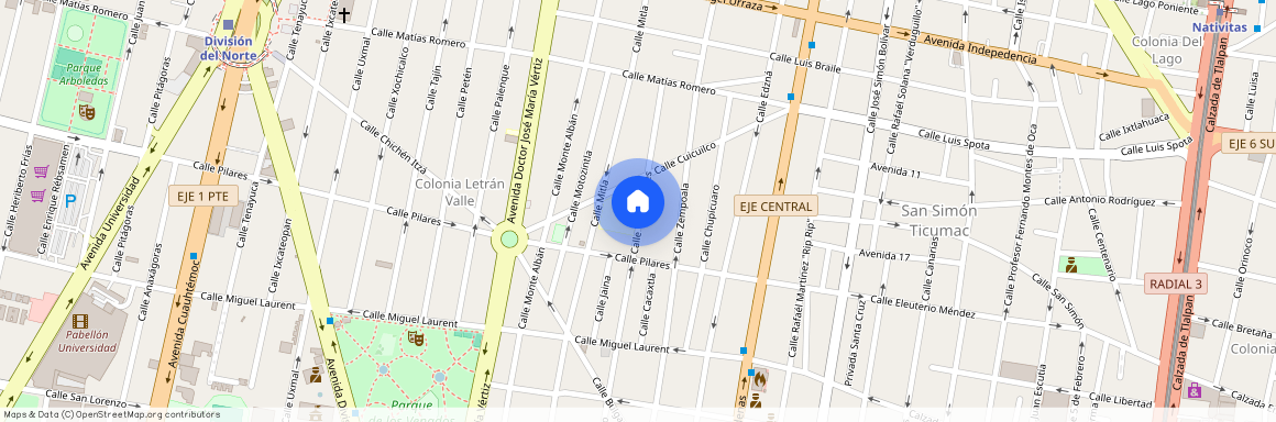 Tres Zapotes, Colonia Letrán Valle, C.P. 03650, Df / Cdmx