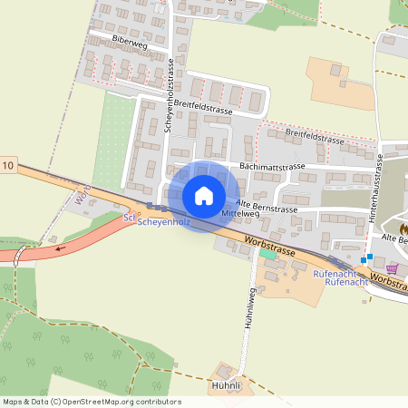 Alte Bernstrasse 6, 3075 Rüfenacht BE, Lageplan