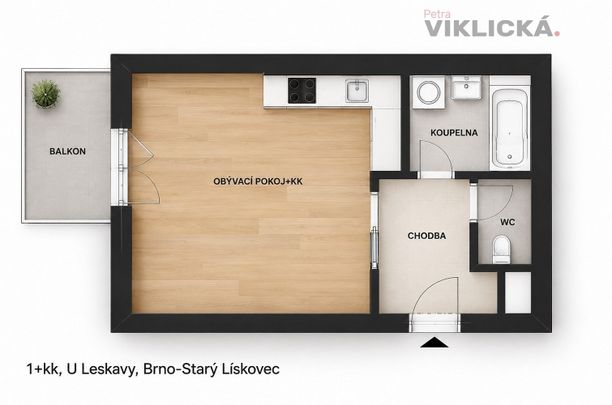 Pronájem bytu 1+kk 33 m² - Photo 1