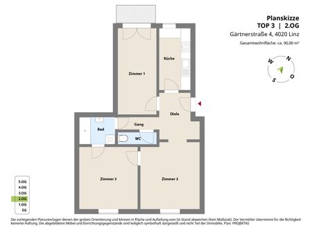 Studenten aufgepasst - tolle 3,5 Zimmer Wohnung in der Linzer Innenstadt! - Photo 2