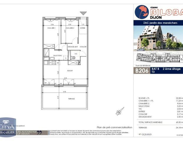 Appartement à louer 3 pièces 60.29m² - Photo 1