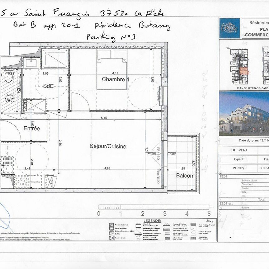 Appartement La Riche 2 pièce(s) 43.59 m2 - Photo 2