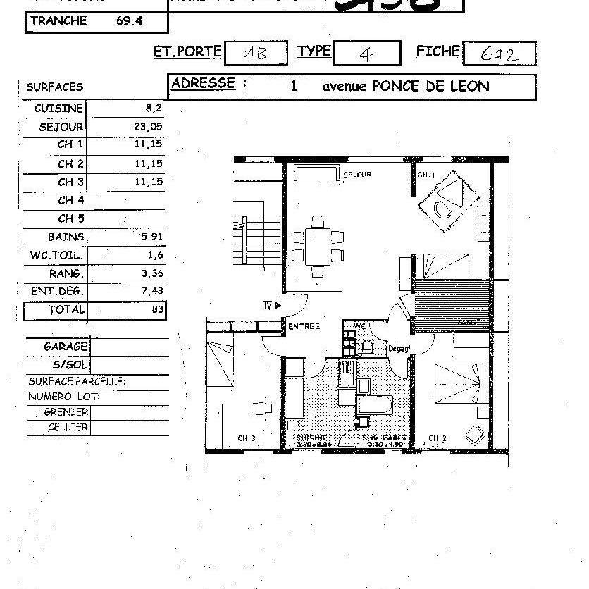 Location appartement T4 83.00m² à Reims (51100) Loyer CC * : 468.48 € Réf : ER.05758 - Photo 2