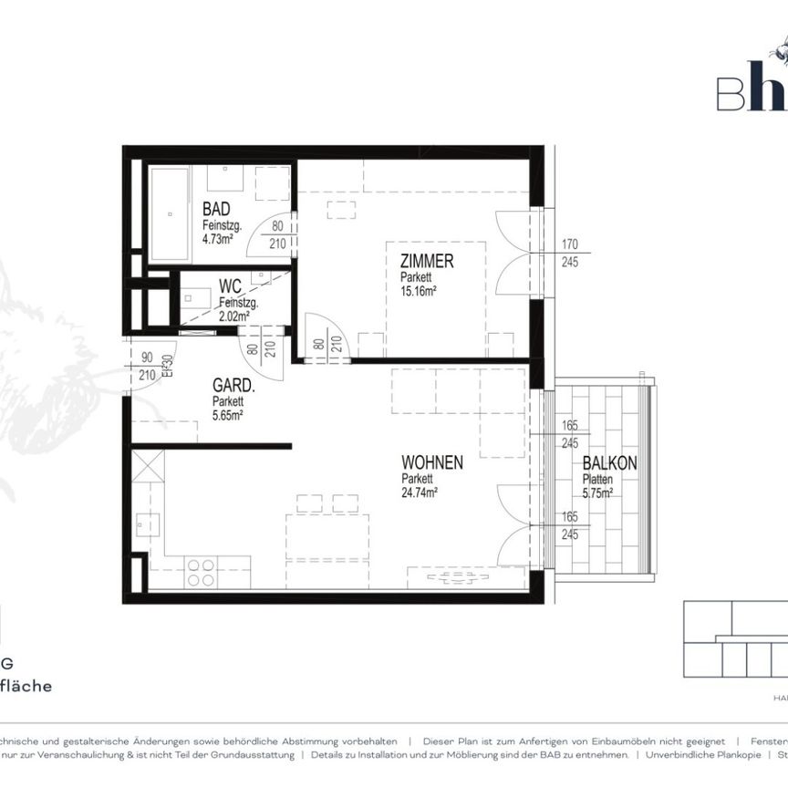 Klimatisierte 2-Zimmer-Wohnung inkl. Einbauküche und Balkon in Linz nahe Hummelhofwald zu vermieten! - Foto 1