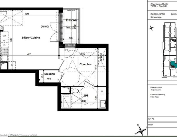 location Appartement T2 DE 43.41m² À PLAISIR - Photo 1