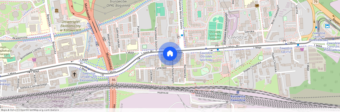 Zawodzie, 1 Maja, Katowice