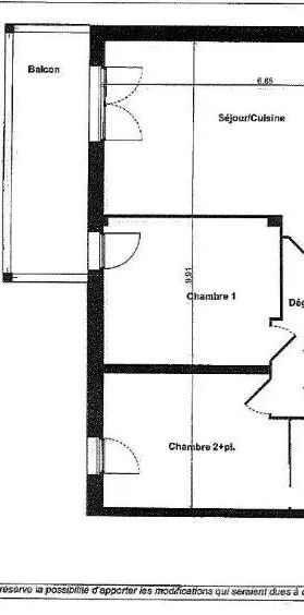 Appartement à louer 3 pièces 61.84m² - Photo 2