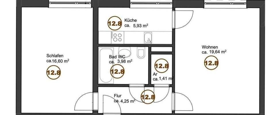 Frei ab sofort! Attraktive 2-Zimmer-Wohnung nach Südwest mit ca. 51,8 qm im 2.Stock & KFZ-Stellplatz in Creußen nahe Bayreuth - Photo 1