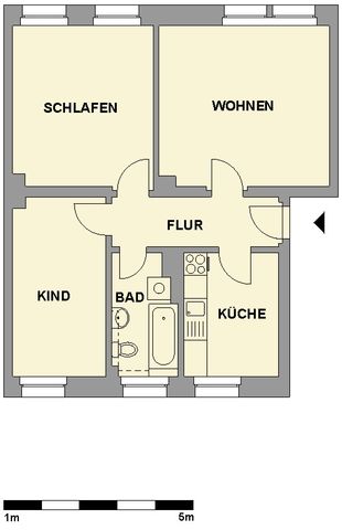 Ruhig gelegene 3-Raum-Wohnung mit Tageslichtbad - Foto 3