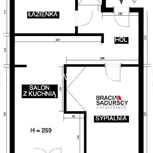 Mieszkanie Kraków Dębniki powierzchnia 39.0 m² C206-WM-69069 - Zdjęcie 1