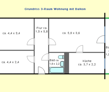 Ihre neue 3-Raum-Wohnung mit Aufzug und Balkon - Foto 1