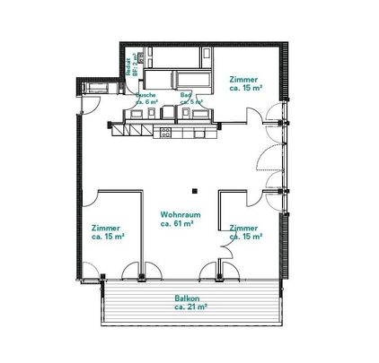 4.5 Zimmer, 109 m², 2. Stock - Foto 1