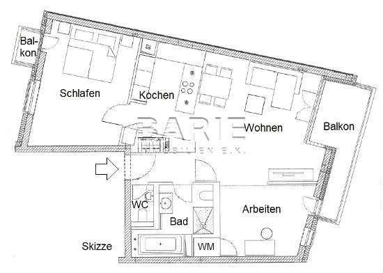 Moderne City-Wohnung mit Balkon, Einbauküche und Lift im Musikerviertel im Stadtzentrum - Foto 1