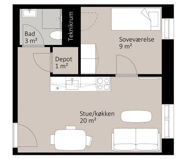 2-værelses studiebolig - Foto 4