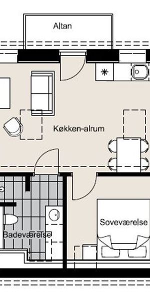 Dejlig 2-værelses lejlighed med en egen altan. - Foto 2