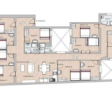 Room in a shared 11-bedroom apartment for rent in Palacio, only for... - Photo 4