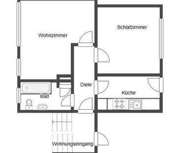 Helle 2-Zimmer-Wohnung mit Balkon, Küche und Keller – ideal für Sin... - Photo 4