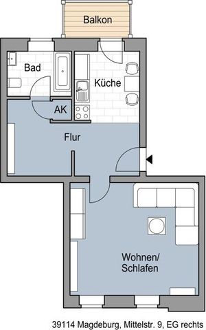 Ein-Zimmer-Wohnung auf dem Werder! - Foto 3