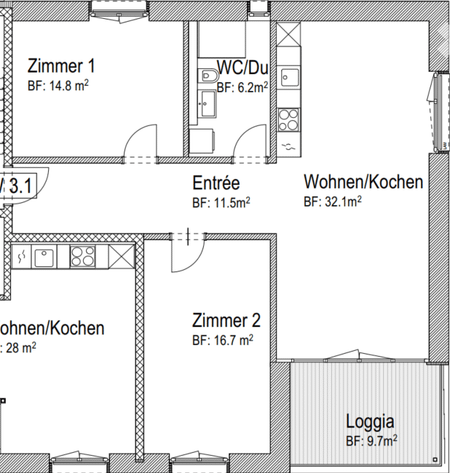 Moderne 3.5-Zimmer-Wohnung mit Balkon und Garage in Frenkendorf - Foto 4
