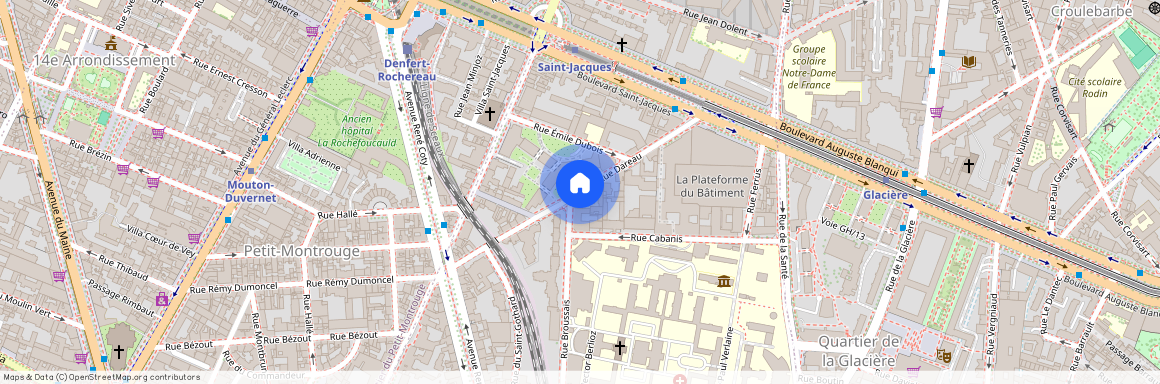 Rue Dareau - entre Bd St-Jacques et avenue René Cotty 75014 Paris (14e arrondissement)