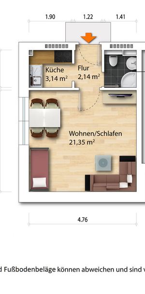 1-Zimmer Mietwohnung - Johannstadt-Süd - Photo 1