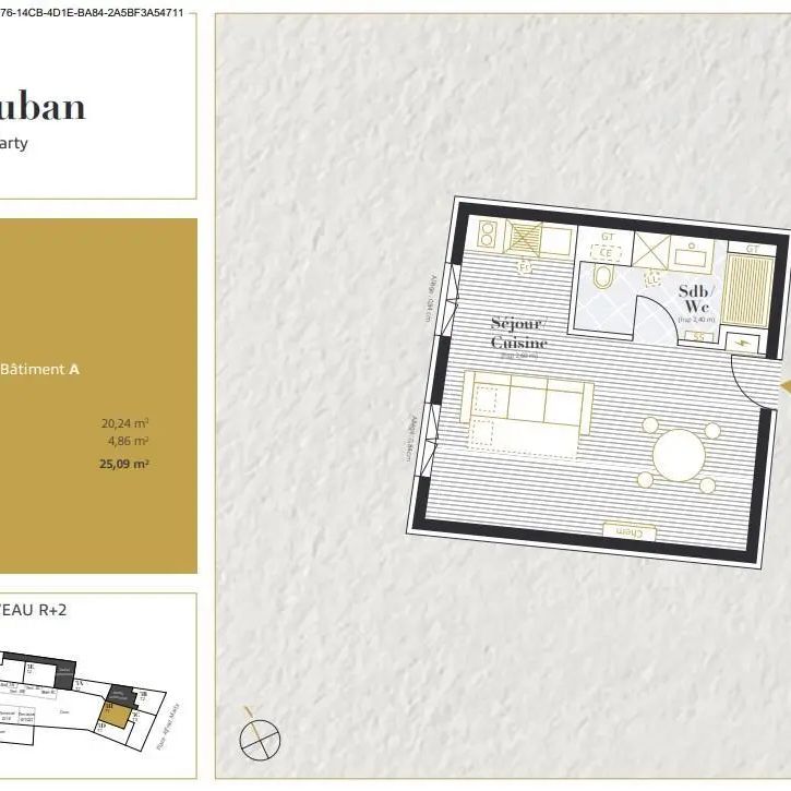 Appartement à louer 1 pièce 25.17m² - Photo 2