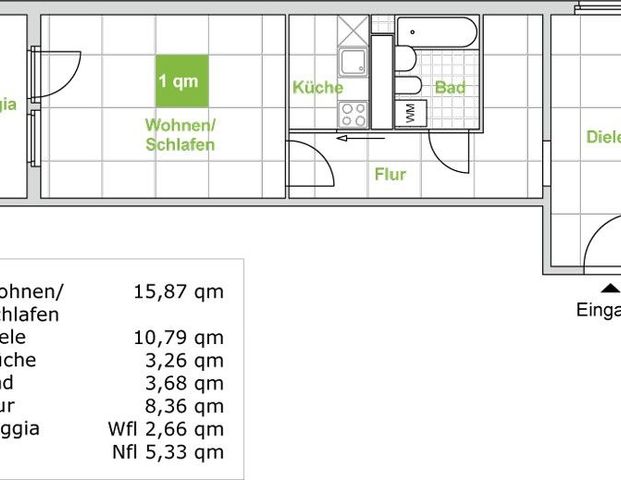 Schicke 1-Zimmer-Wohnung mit Balkon nahe der Universitätsklinik (WBS) - Foto 1