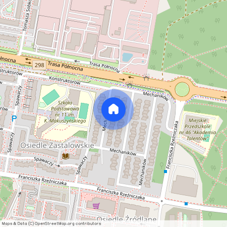 ul. Mechaników, Osiedle Zastalowskie, Centrum, Zielona Góra, lubuskie