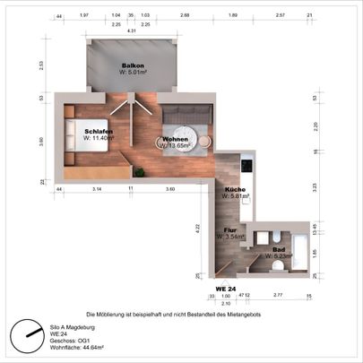 Modern, top Lage, gute Aufteilung und gr. Südwestbalkon - Foto 1