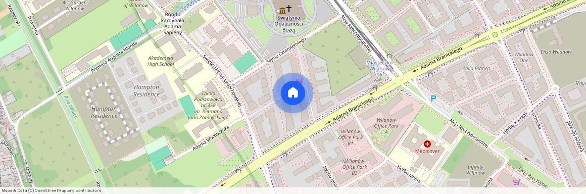 Warszawa, Wilanów, Adama, Branickiego