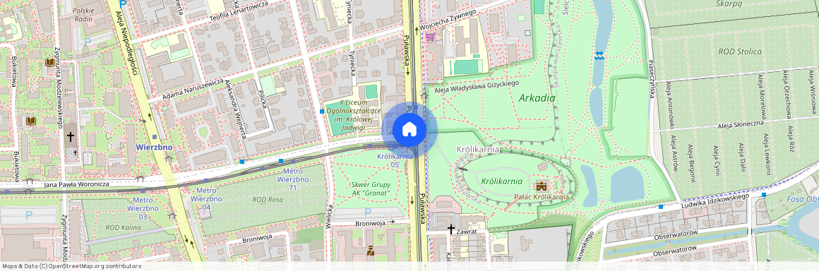 skwer Skwer Grupy AK "Granat", Ksawerów, Mokotów, Warszawa, mazowieckie