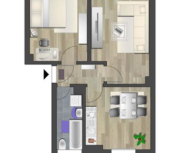 2-Raum-Erdgeschosswohnung in ruhiger Seitenstraße - Foto 5