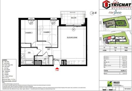 location Appartement T3 DE 62.88m² À SAINT MARTIN D'HERES - Photo 3