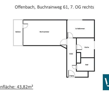 Zentrale 1 1/2-Zimmerwohnung mit Balkon - Foto 1