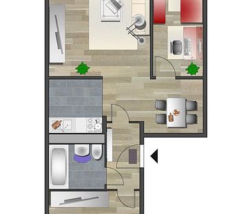 Möblierte 3-Raum-Wohnung mit Balkon - Foto 5