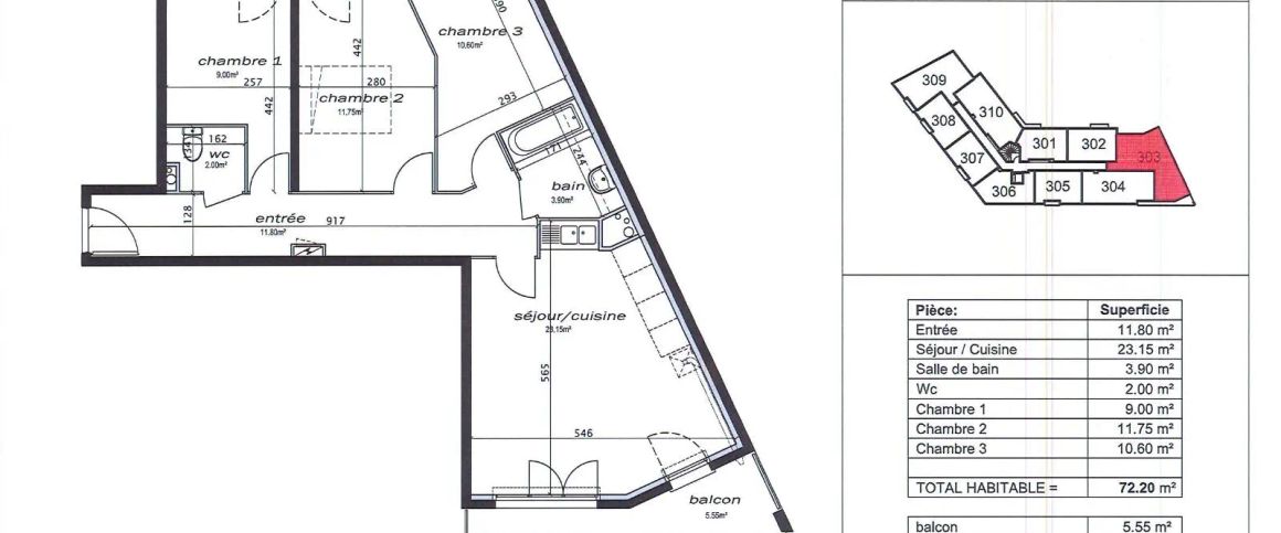 Appartement à louer 4 pièces 72.2m² - Photo 1