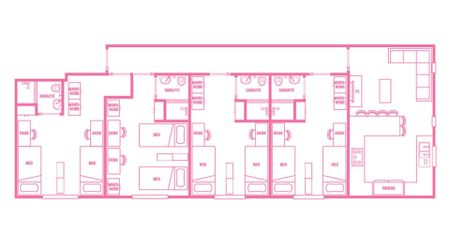 Twin, King Single Bed, 8 Bed Apartment - Photo 5